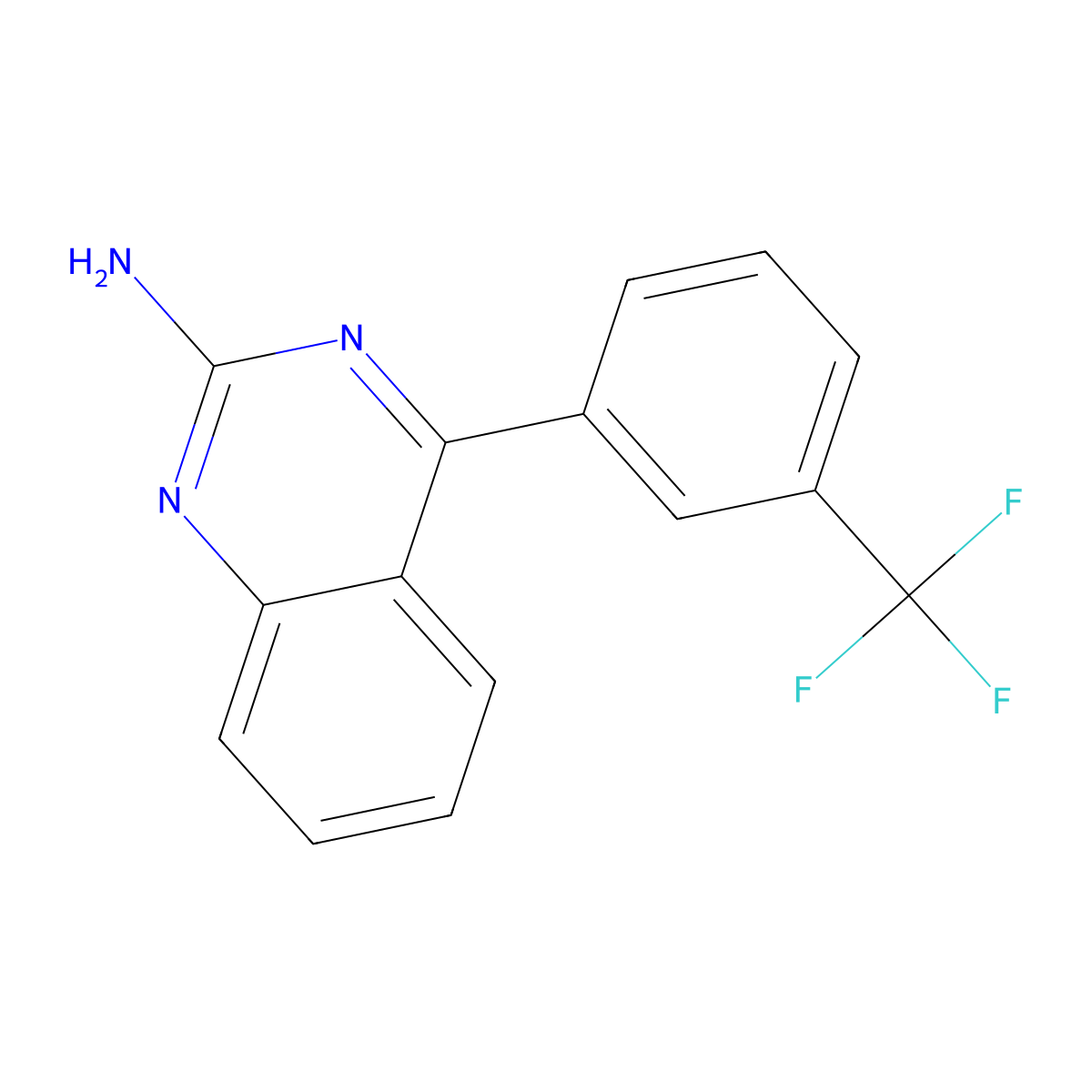 2-Amino-4-(3-trifluoromethylphenyl)quinazoline molecular structure, CAS 1264037-39-9