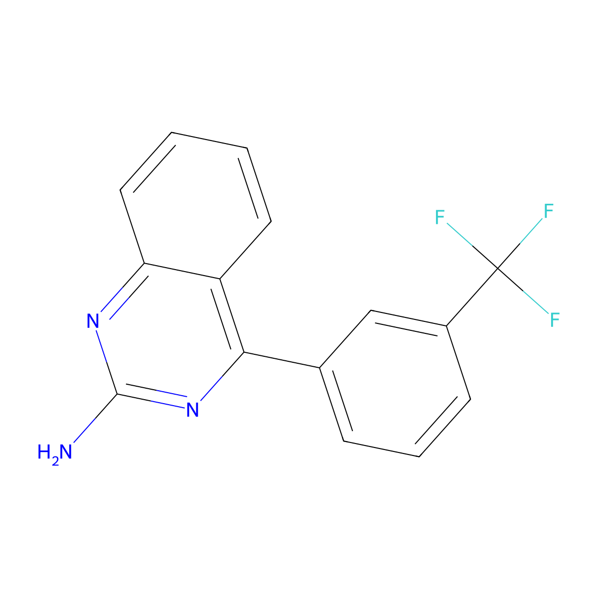 2-Amino-4-(3-trifluoromethylphenyl)quinazoline molecular structure, CAS 1264037-39-9