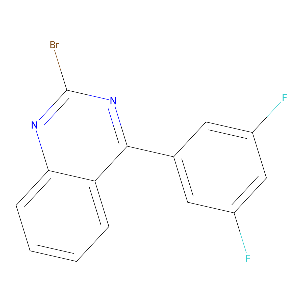 2-Bromo-4-(3,5-difluorophenyl)quinazoline molecular structure, CAS 1264037-49-1