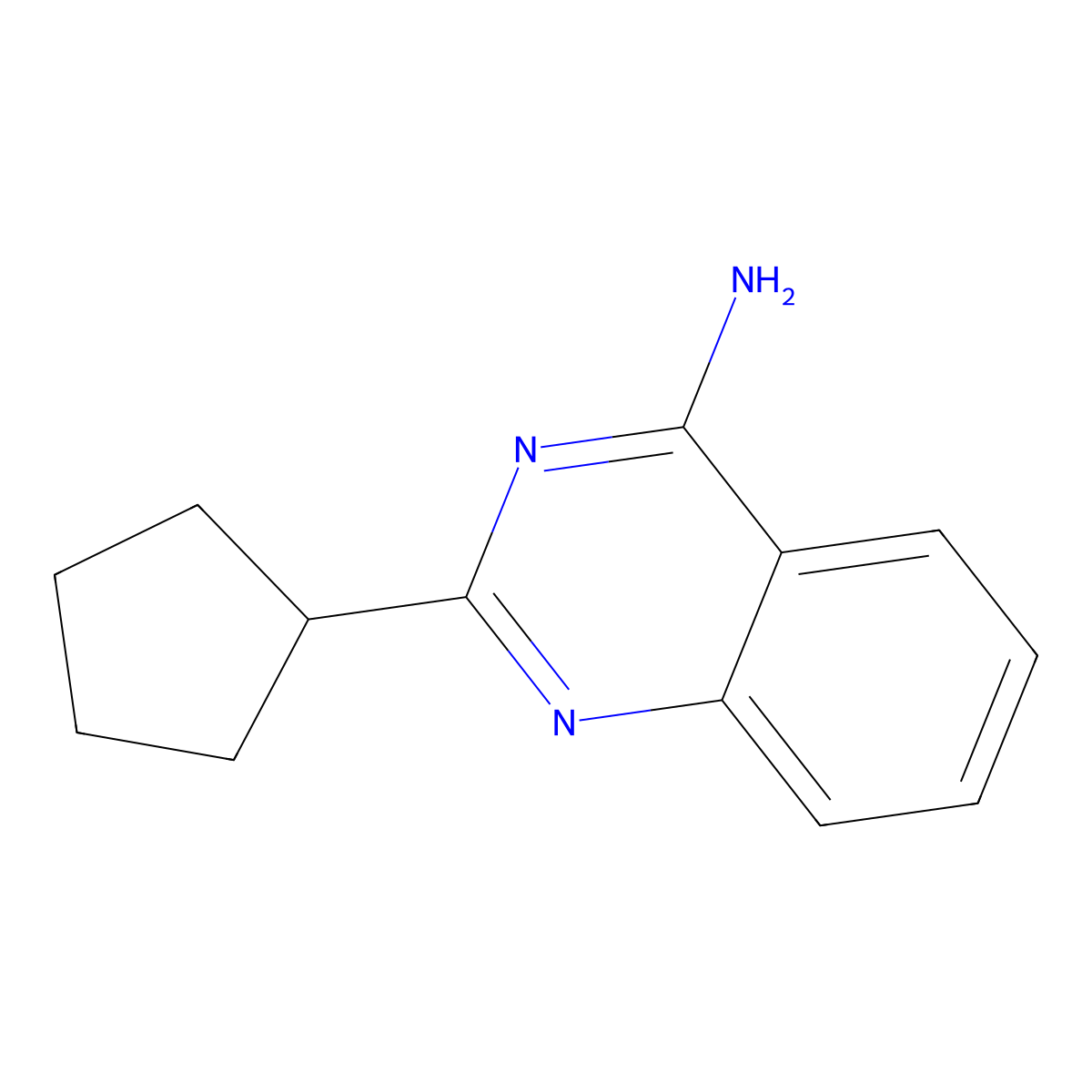 2-Cyclopentylquinazolin-4-amine molecular structure, CAS 1264037-72-0