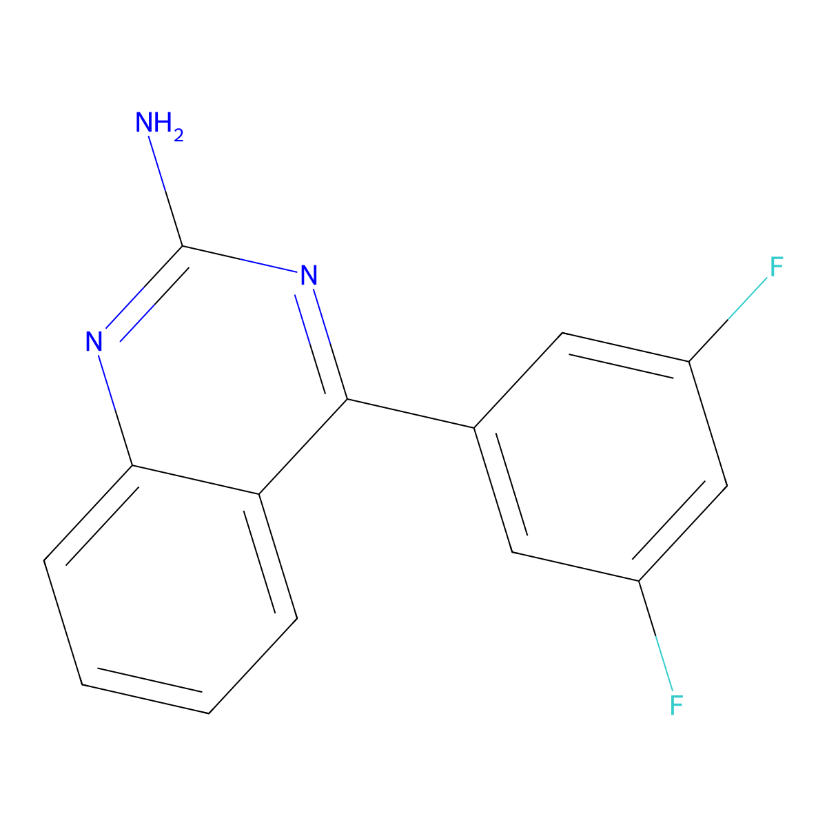 2-Amino-4-(3,5-difluorophenyl)quinazoline molecular structure, CAS 1264037-78-6