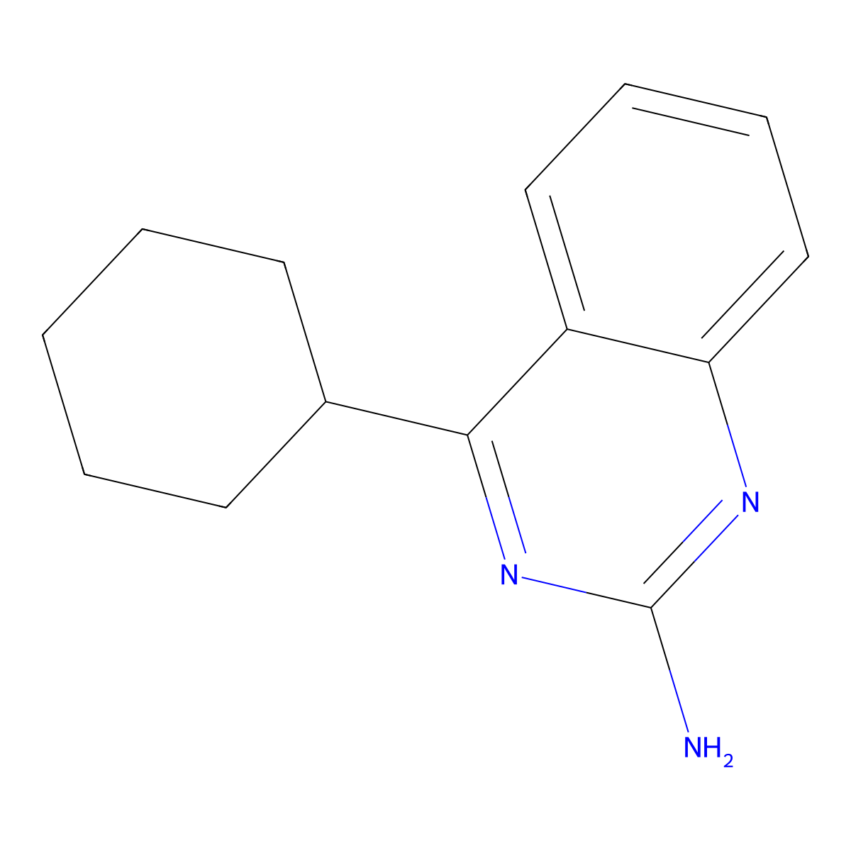 2-Amino-4-(cyclohexyl)quinazoline molecular structure, CAS 1264037-88-8