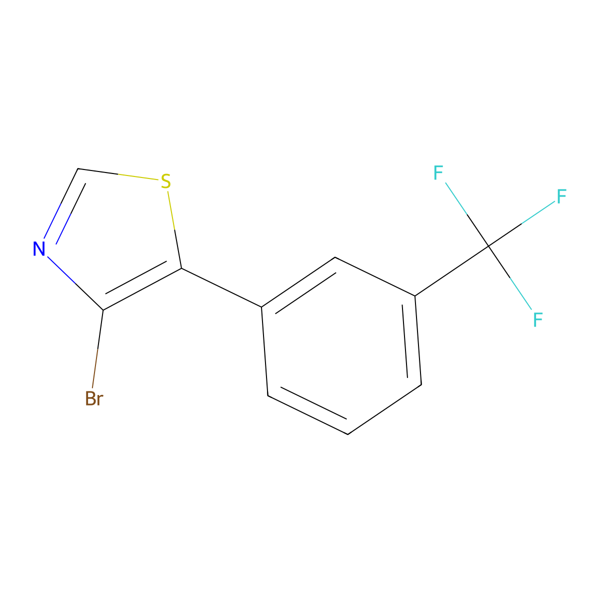 4-Bromo-5-(3-trifluoromethylphenyl)thiazole molecular structure, CAS 1264037-98-0