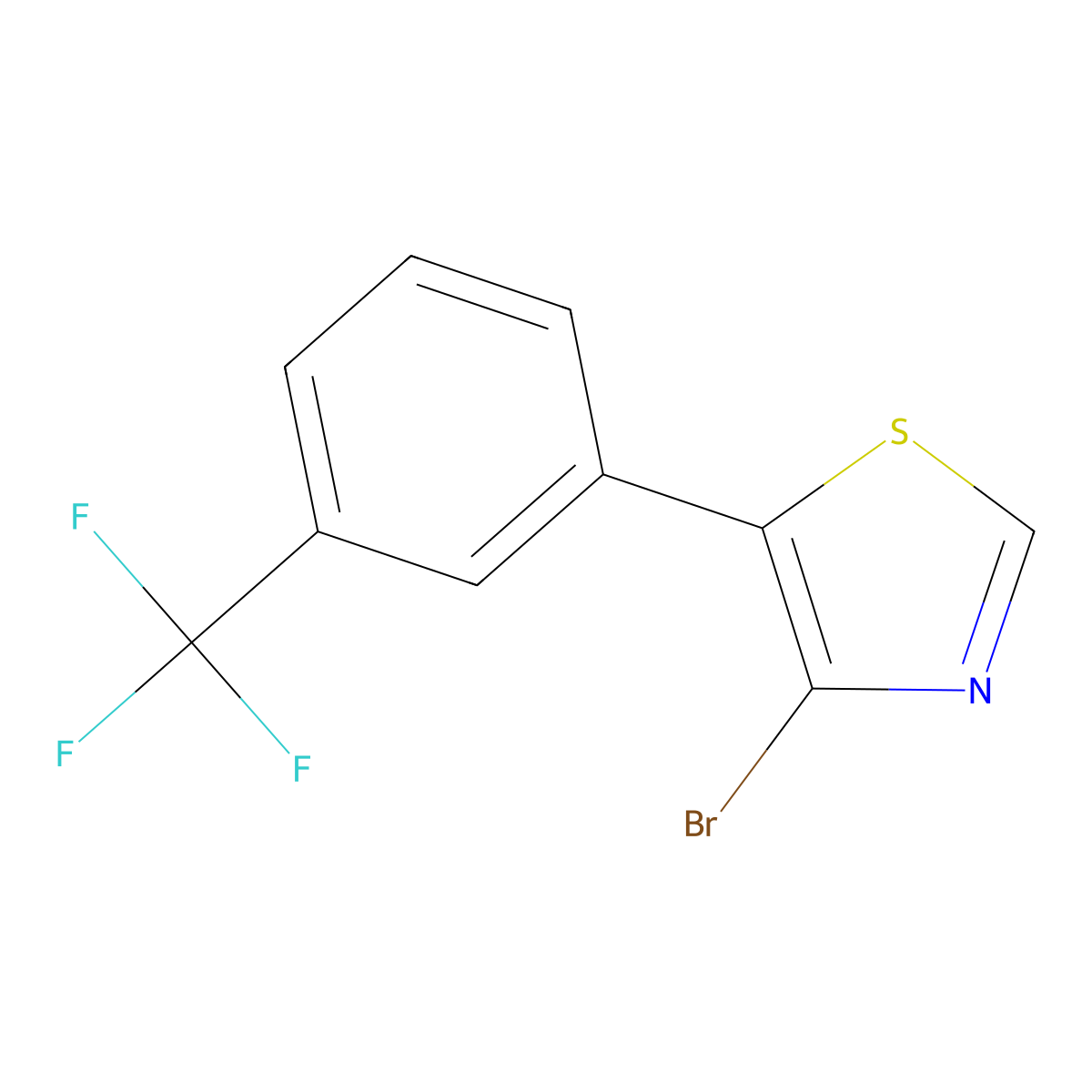 4-Bromo-5-(3-trifluoromethylphenyl)thiazole molecular structure, CAS 1264037-98-0