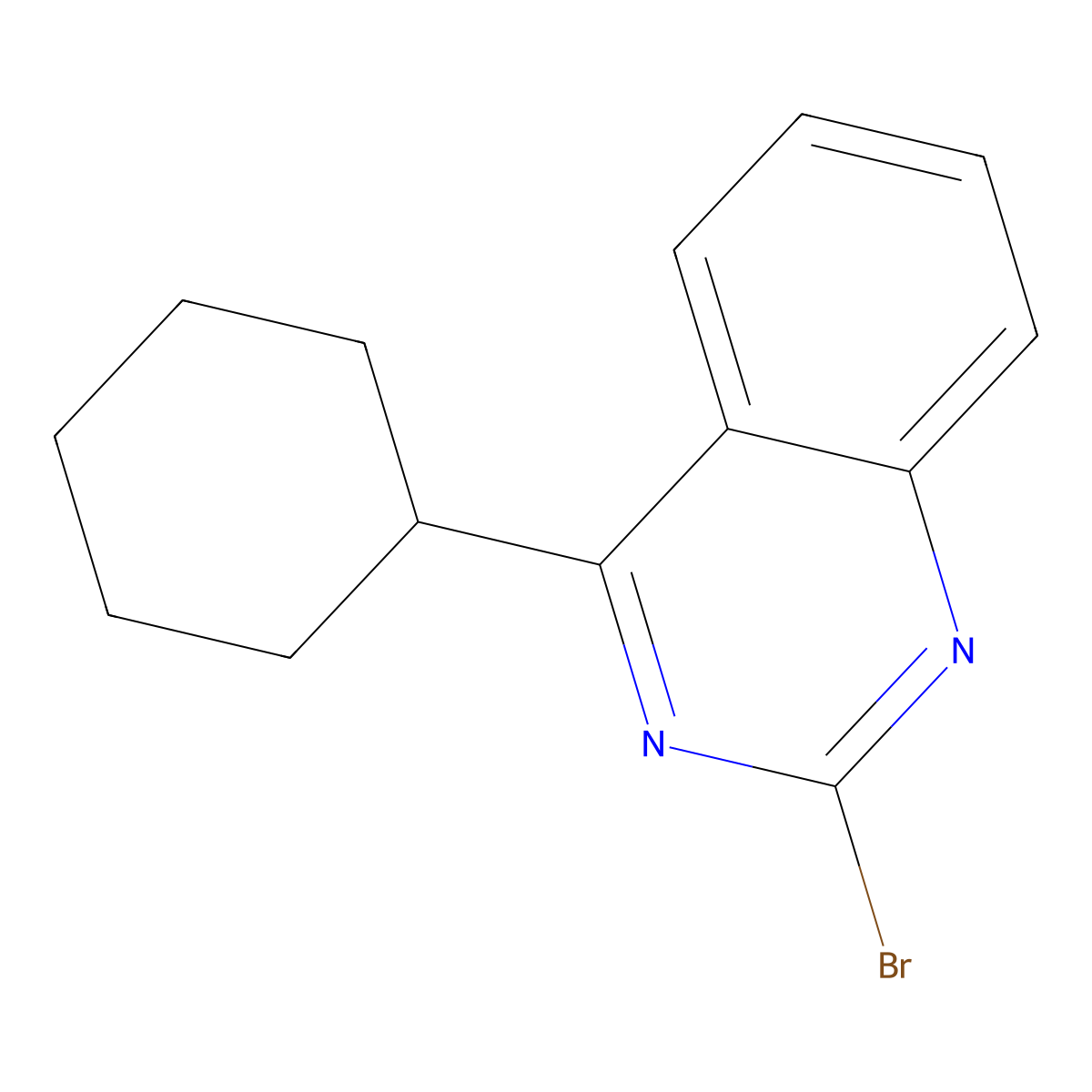 2-Bromo-4-(cyclohexyl)quinazoline molecular structure, CAS 1264038-04-1