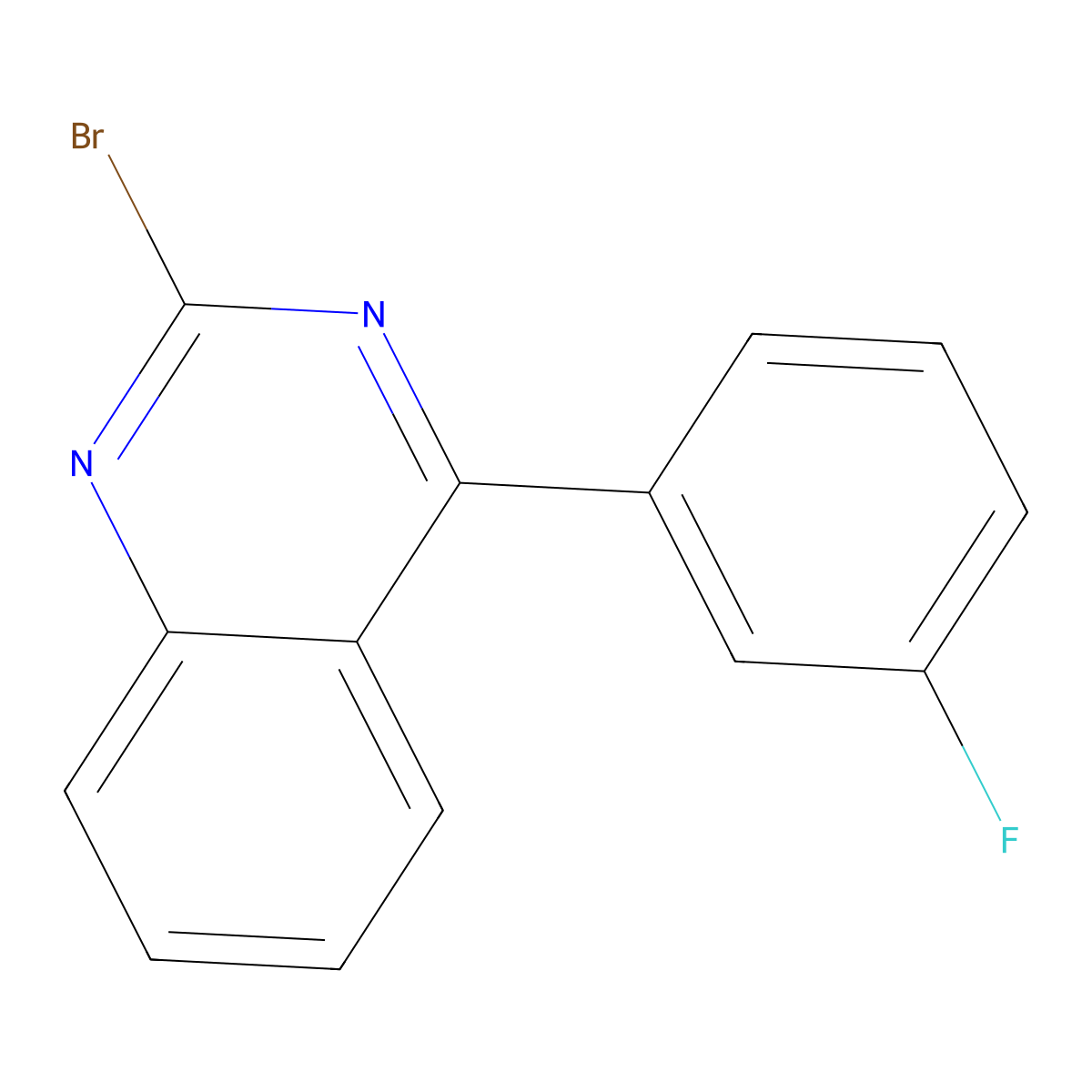 2-Bromo-4-(3-fluorophenyl)quinazoline molecular structure, CAS 1264038-08-5