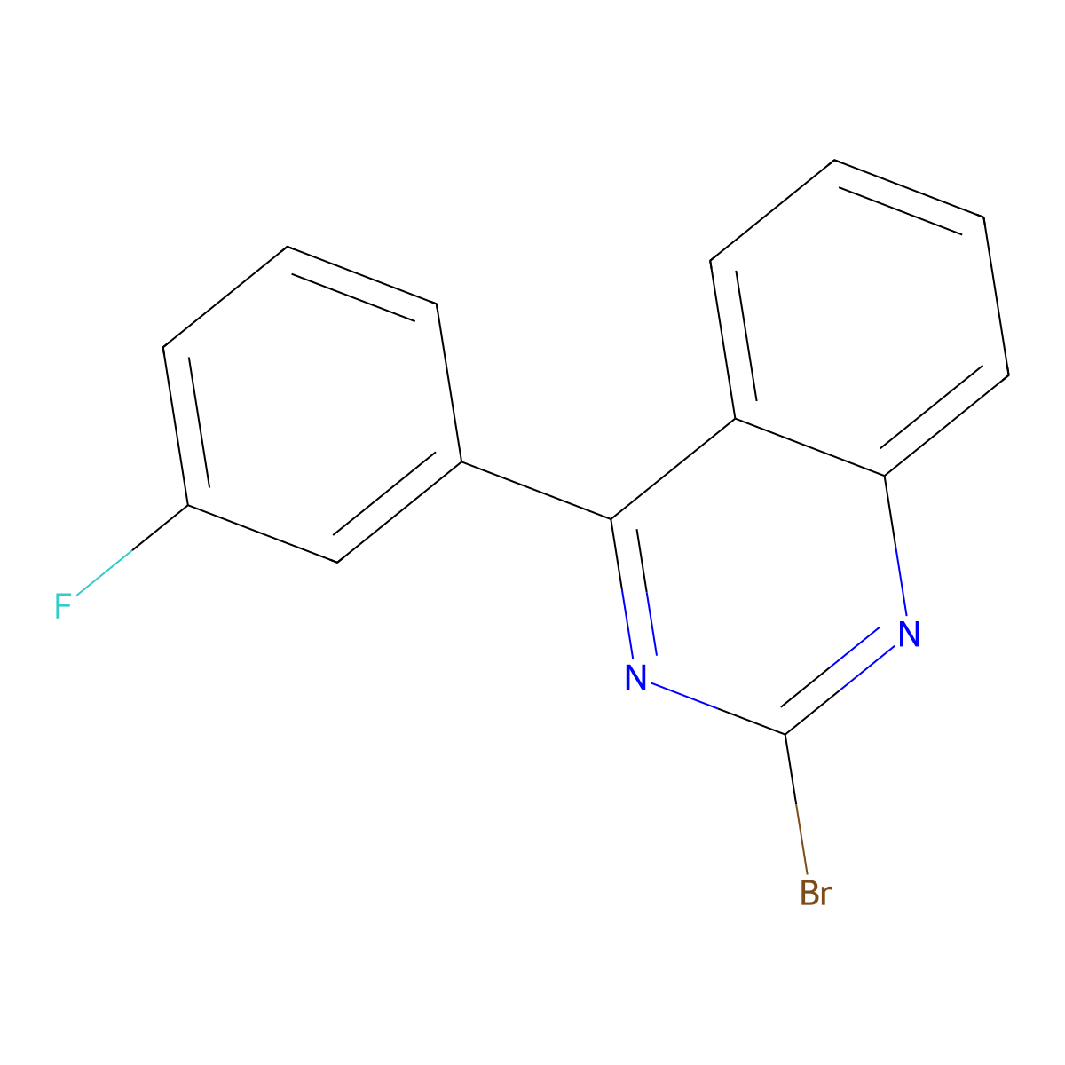 2-Bromo-4-(3-fluorophenyl)quinazoline molecular structure, CAS 1264038-08-5