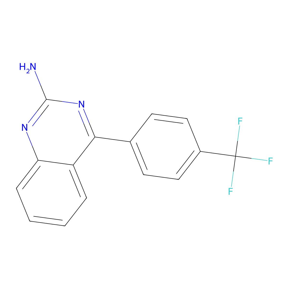2-Amino-4-(4-trifluoromethylphenyl)quinazoline molecular structure, CAS 1264038-31-4