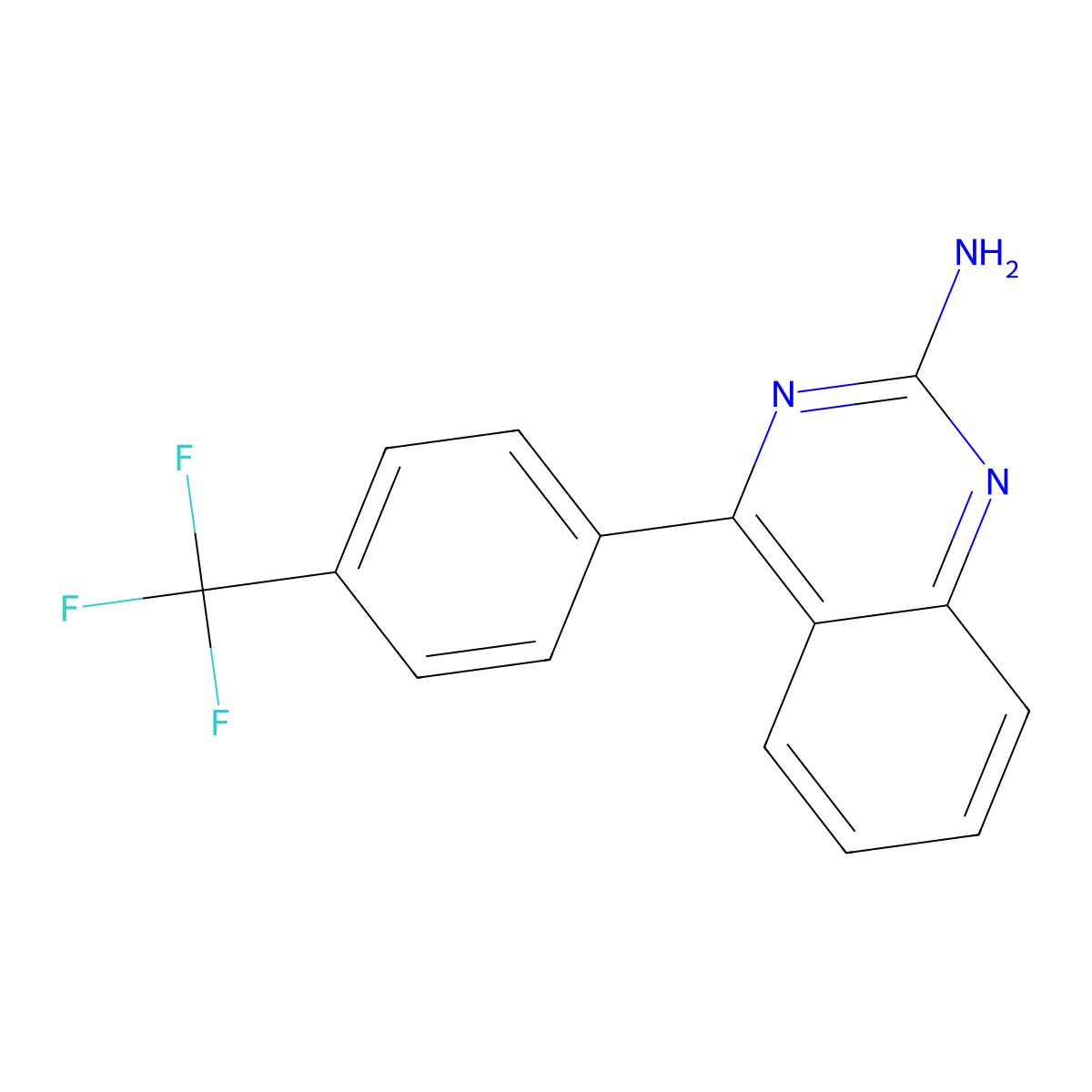 2-Amino-4-(4-trifluoromethylphenyl)quinazoline molecular structure, CAS 1264038-31-4