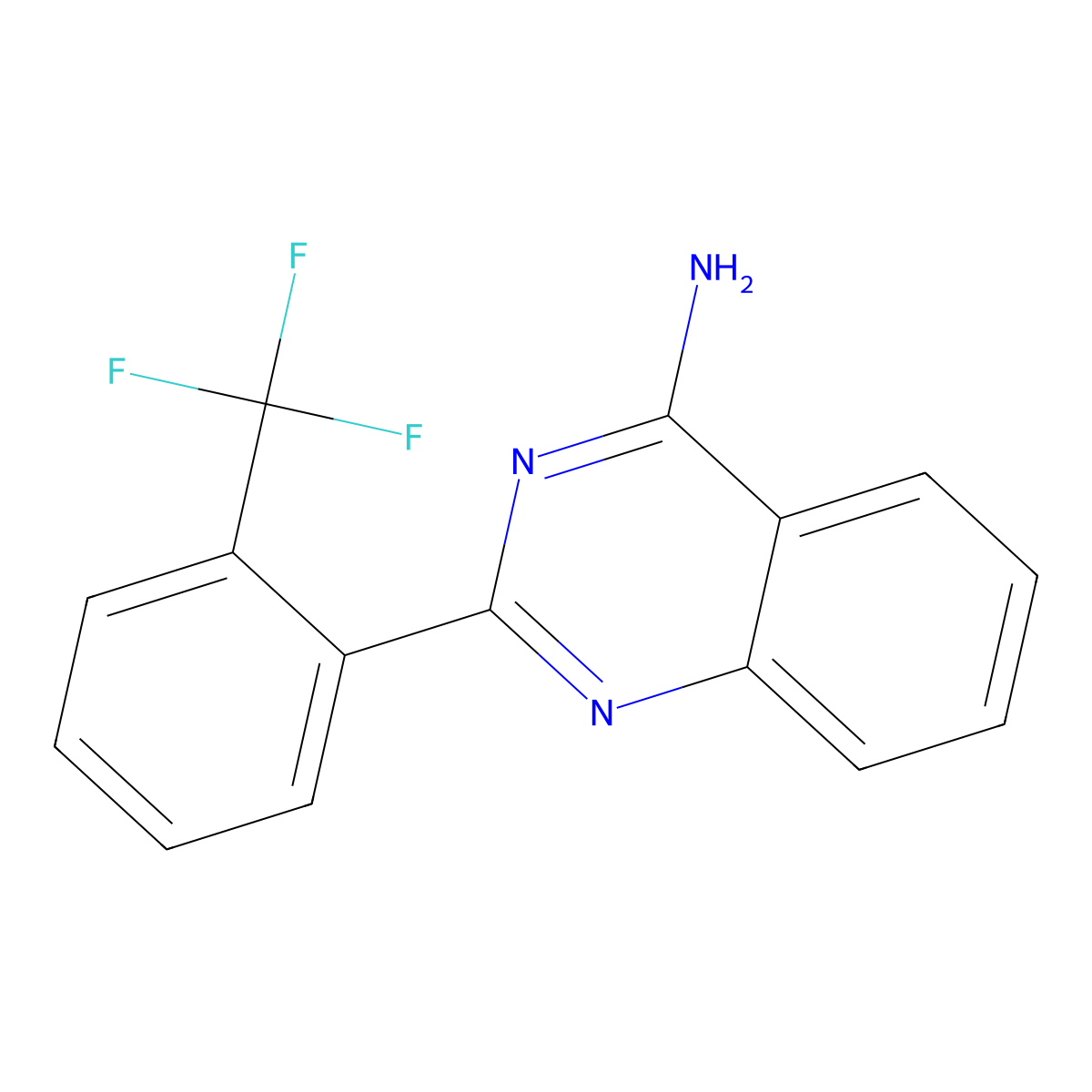 4-Amino-2-(2-trifluoromethylphenyl)quinazoline molecular structure, CAS 1264038-51-8