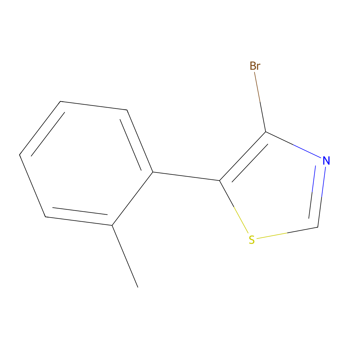 4-Bromo-5-(2-tolyl)thiazole molecular structure, CAS 1264038-61-0