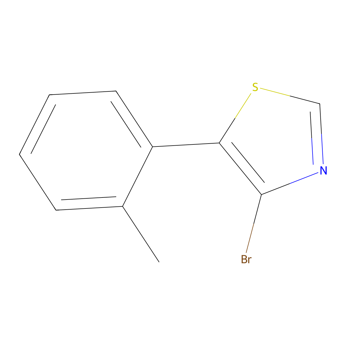 4-Bromo-5-(2-tolyl)thiazole molecular structure, CAS 1264038-61-0