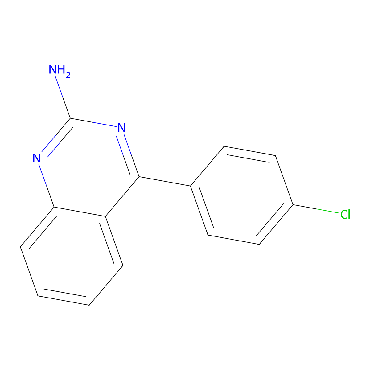 2-Amino-4-(4-chlorophenyl)quinazoline molecular structure, CAS 1264038-62-1