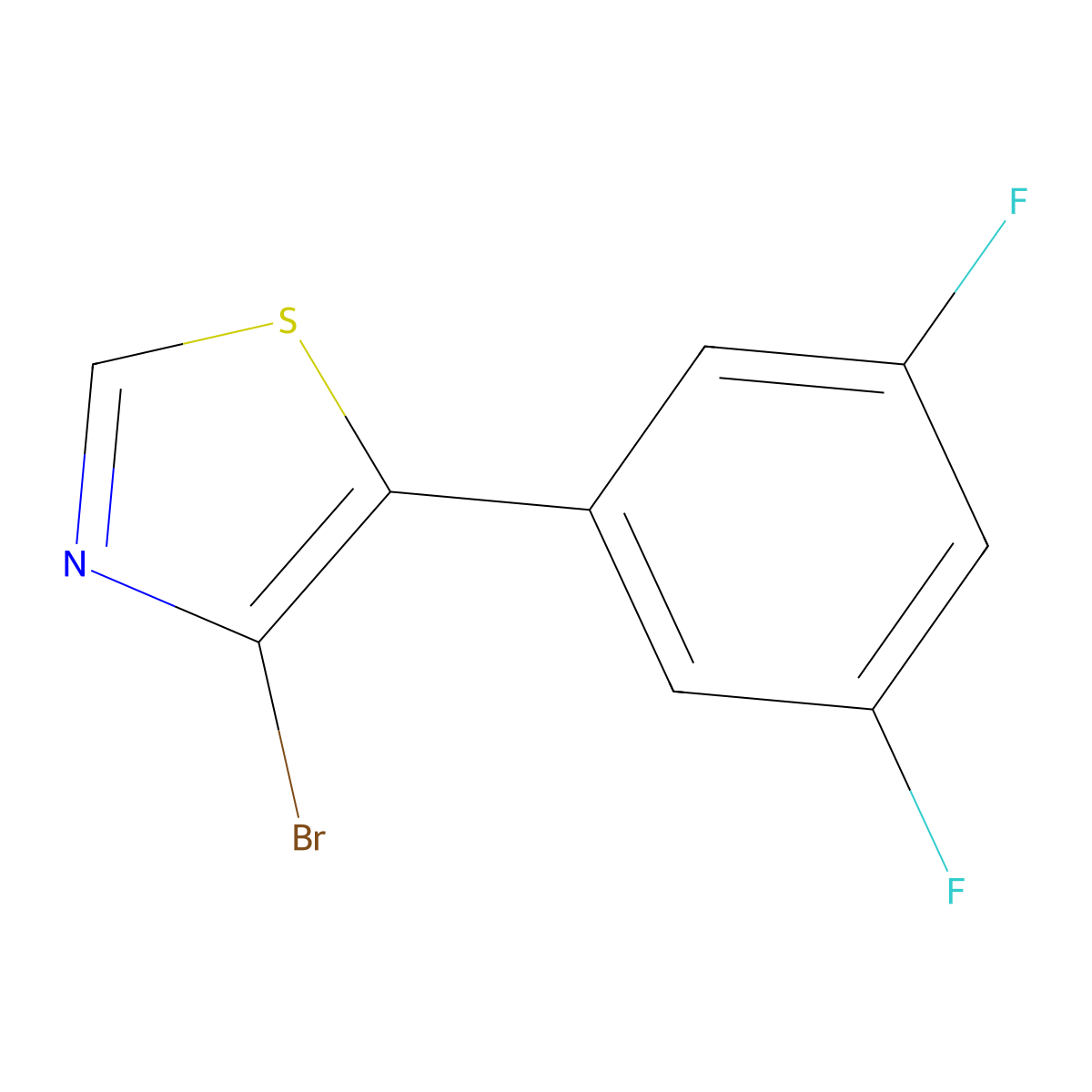4-Bromo-5-(3,5-difluorophenyl)thiazole molecular structure, CAS 1264038-68-7