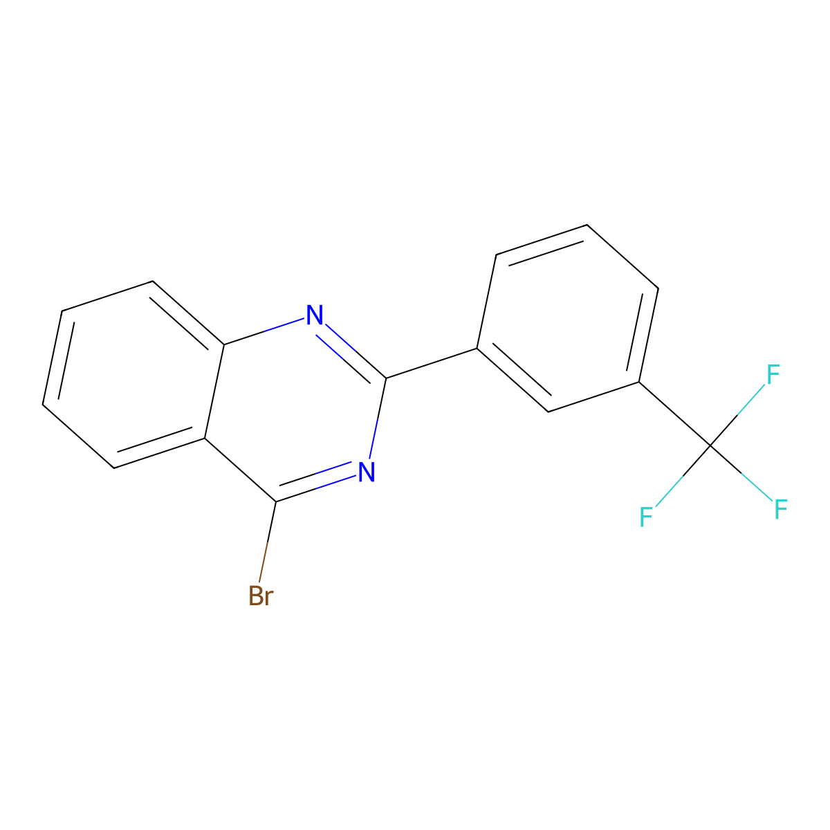 4-Bromo-2-(3-trifluoromethylphenyl)quinazoline molecular structure, CAS 1264038-95-0