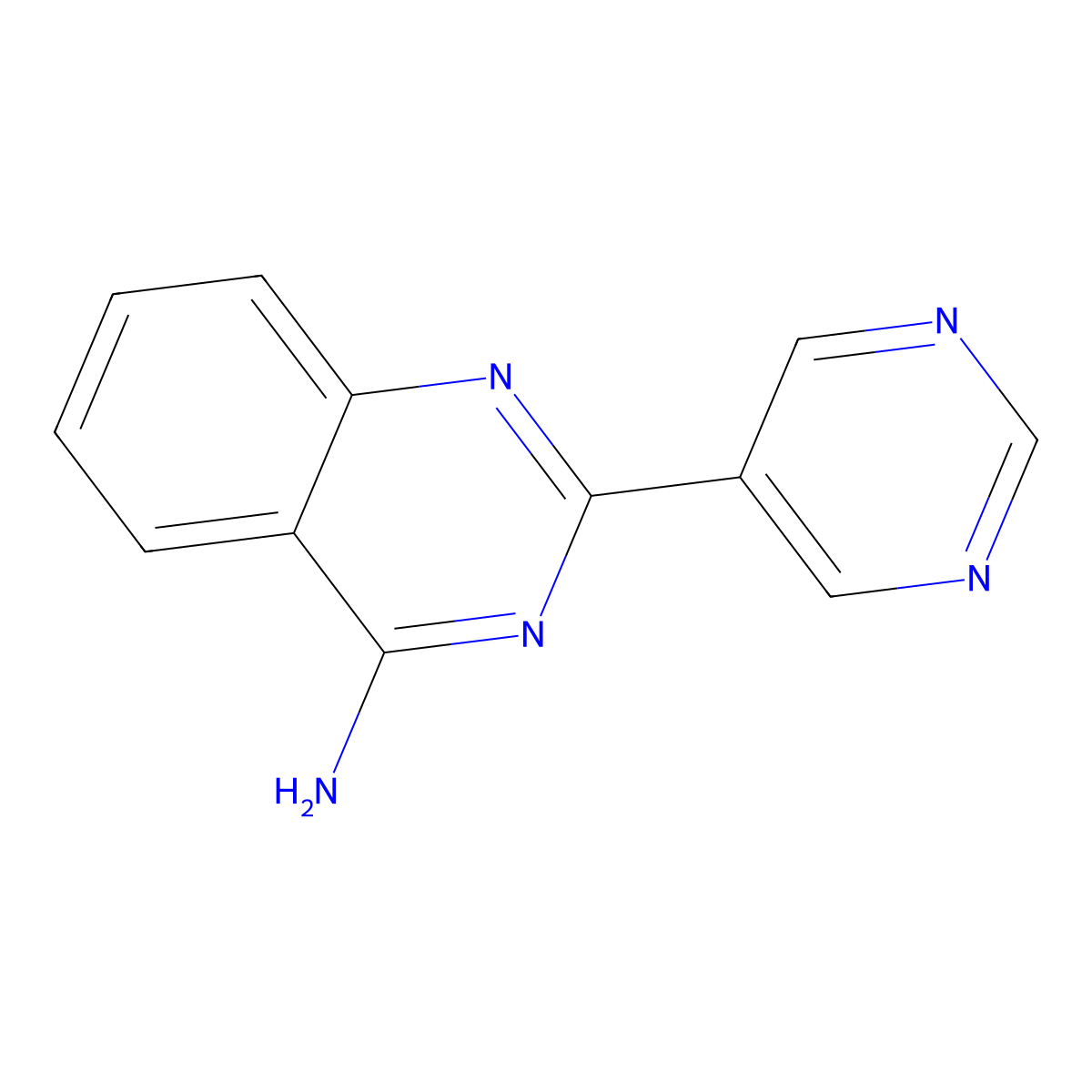 4-Amino-2-(5-pyrimidyl)quinazoline molecular structure, CAS 1264039-00-0