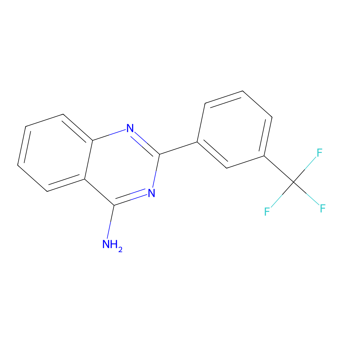 4-Amino-2-(3-trifluoromethylphenyl)quinazoline molecular structure, CAS 1264039-02-2