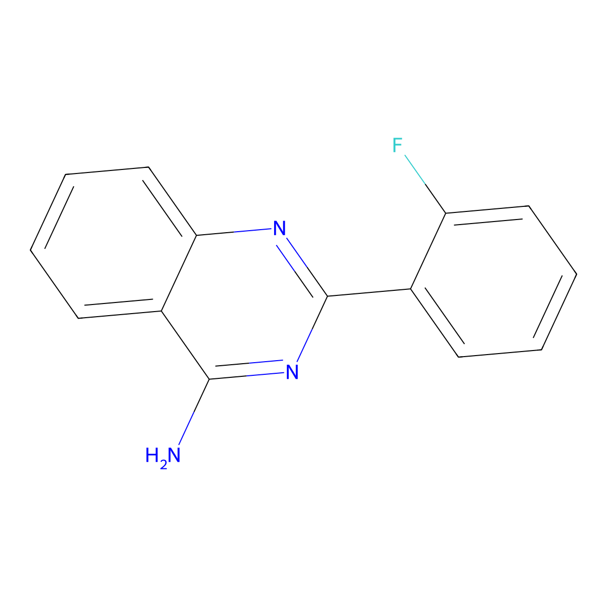 4-Amino-2-(2-fluorophenyl)quinazoline molecular structure, CAS 1264039-04-4