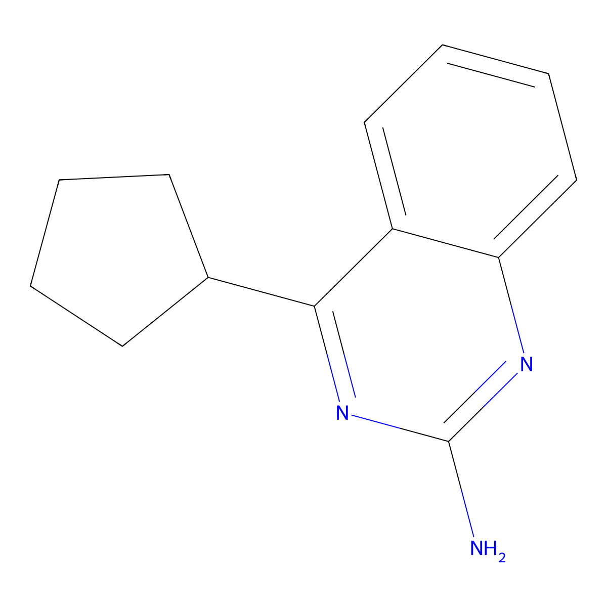 2-Amino-4-(cyclopentyl)quinazoline molecular structure, CAS 1264039-06-6