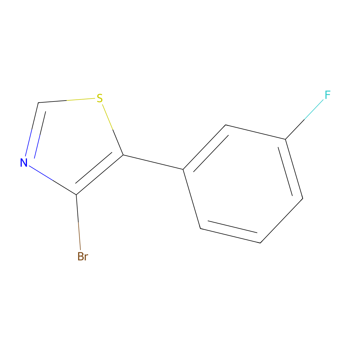 4-Bromo-5-(3-fluorophenyl)thiazole molecular structure, CAS 1264039-11-3