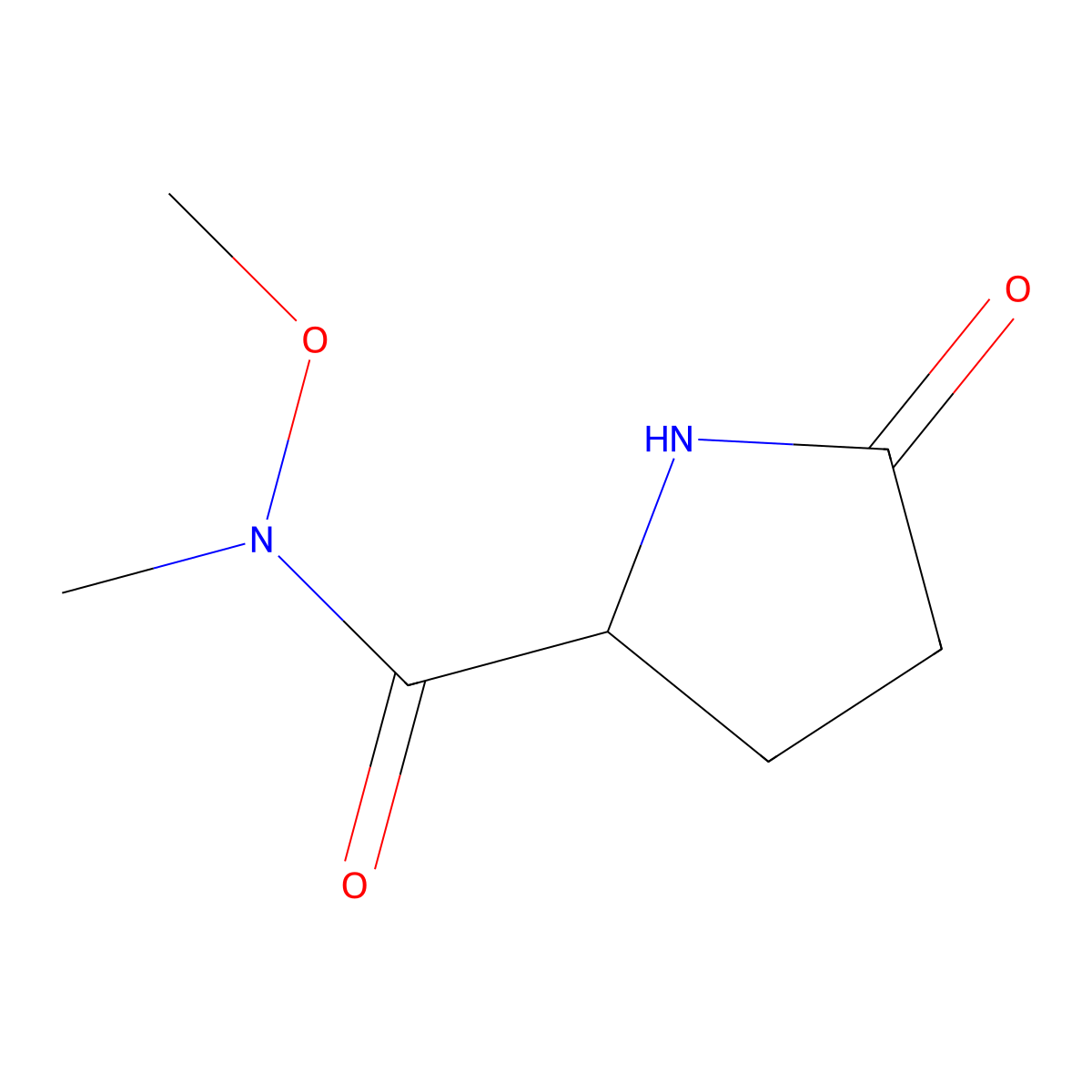 N-Methoxy-N-methyl-5-oxopyrrolidine-2-carboxamide molecular structure, CAS 1264039-20-4