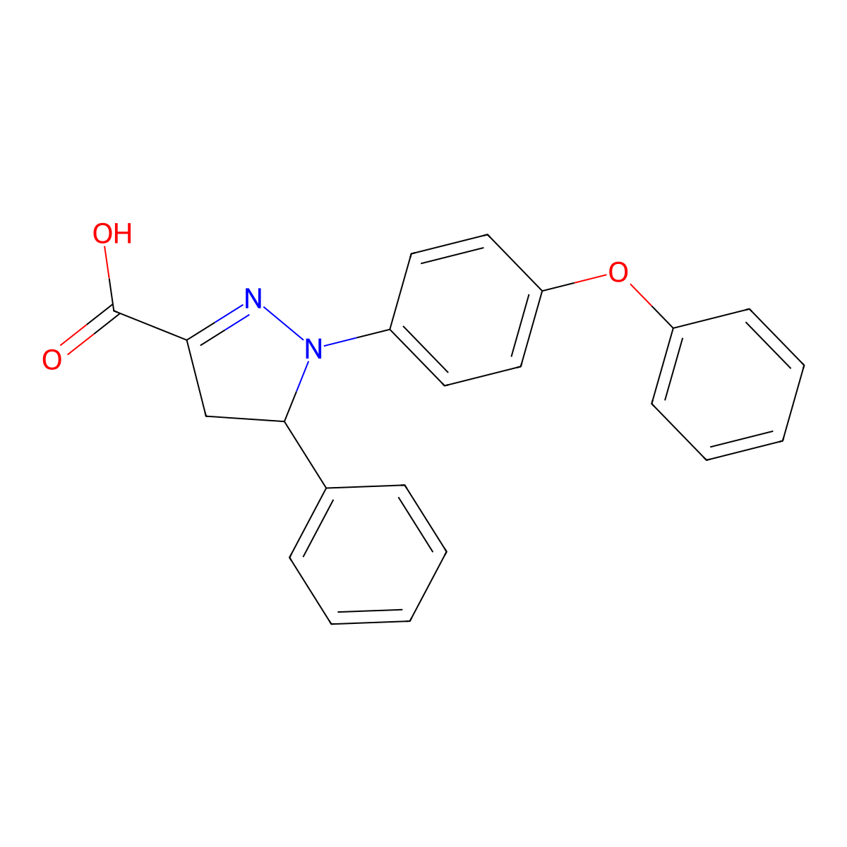 1-(4-Phenoxyphenyl)-5-phenyl-4,5-dihydro-1H-pyrazole-3-carboxylic acid molecular structure, CAS 1264042-88-7