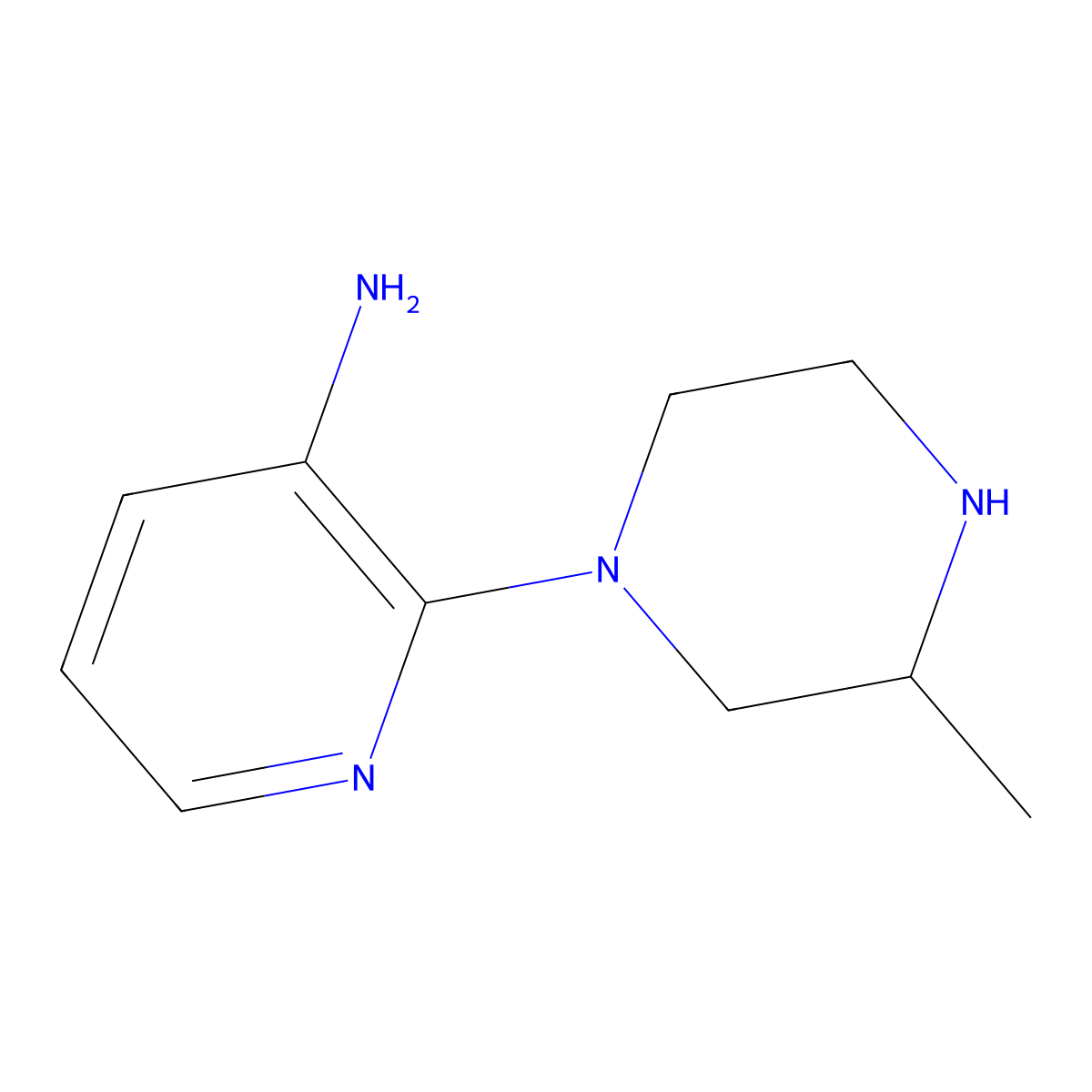 2-(3-Methylpiperazin-1-yl)pyridin-3-amine molecular structure, CAS 1264046-24-3