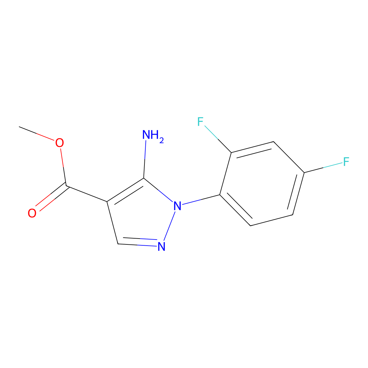 Methyl 5-amino-1-(2,4-difluorophenyl)-1H-pyrazole-4-carboxylate molecular structure, CAS 1264049-61-7