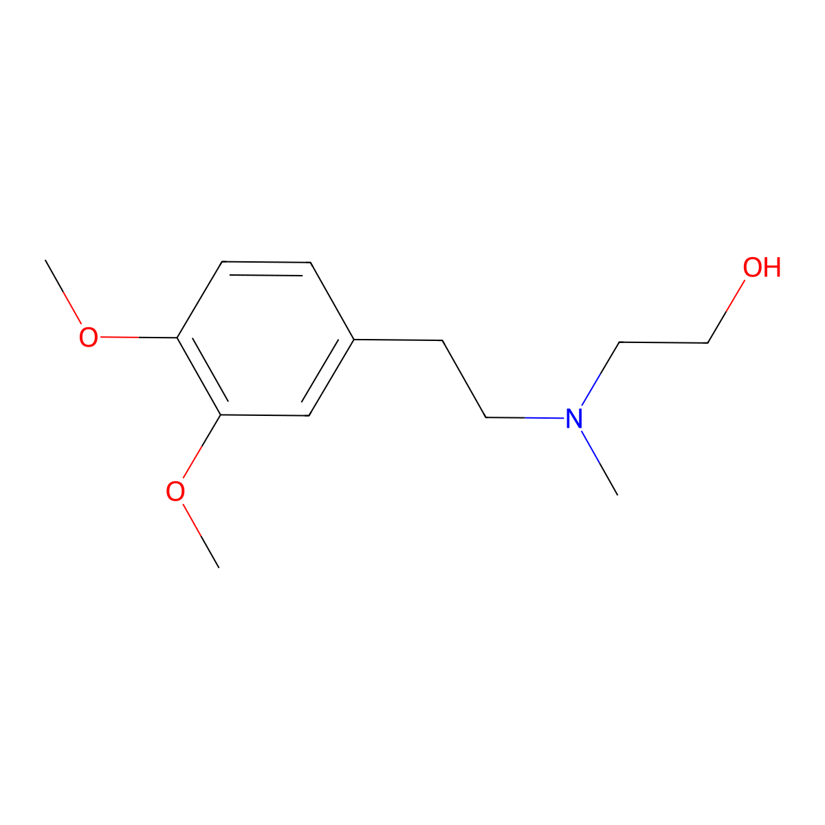2-((3,4-Dimethoxyphenethyl)(methyl)amino)ethanol molecular structure, CAS 126407-23-6