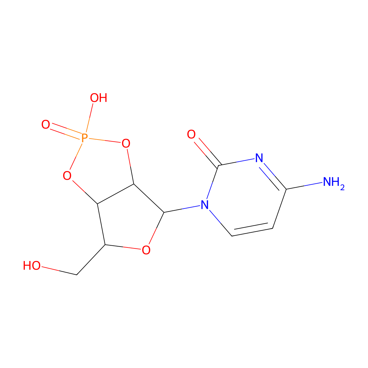 4-amino-1-[2-hydroxy-6-(hydroxymethyl)-2-oxidotetrahydrofuro[3,4-d][1,3,2]dioxaphosphol-4-yl]pyrimidin-2(1H)-one molecular structure, CAS 1264081-64-2