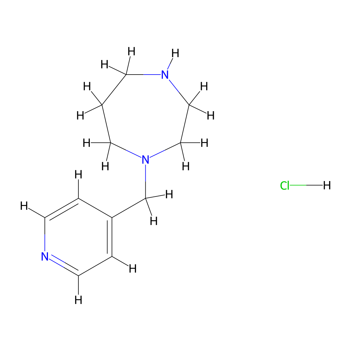 1-(Pyridin-4-ylmethyl)-1,4-diazepane hydrochloride molecular structure, CAS 1264090-73-4
