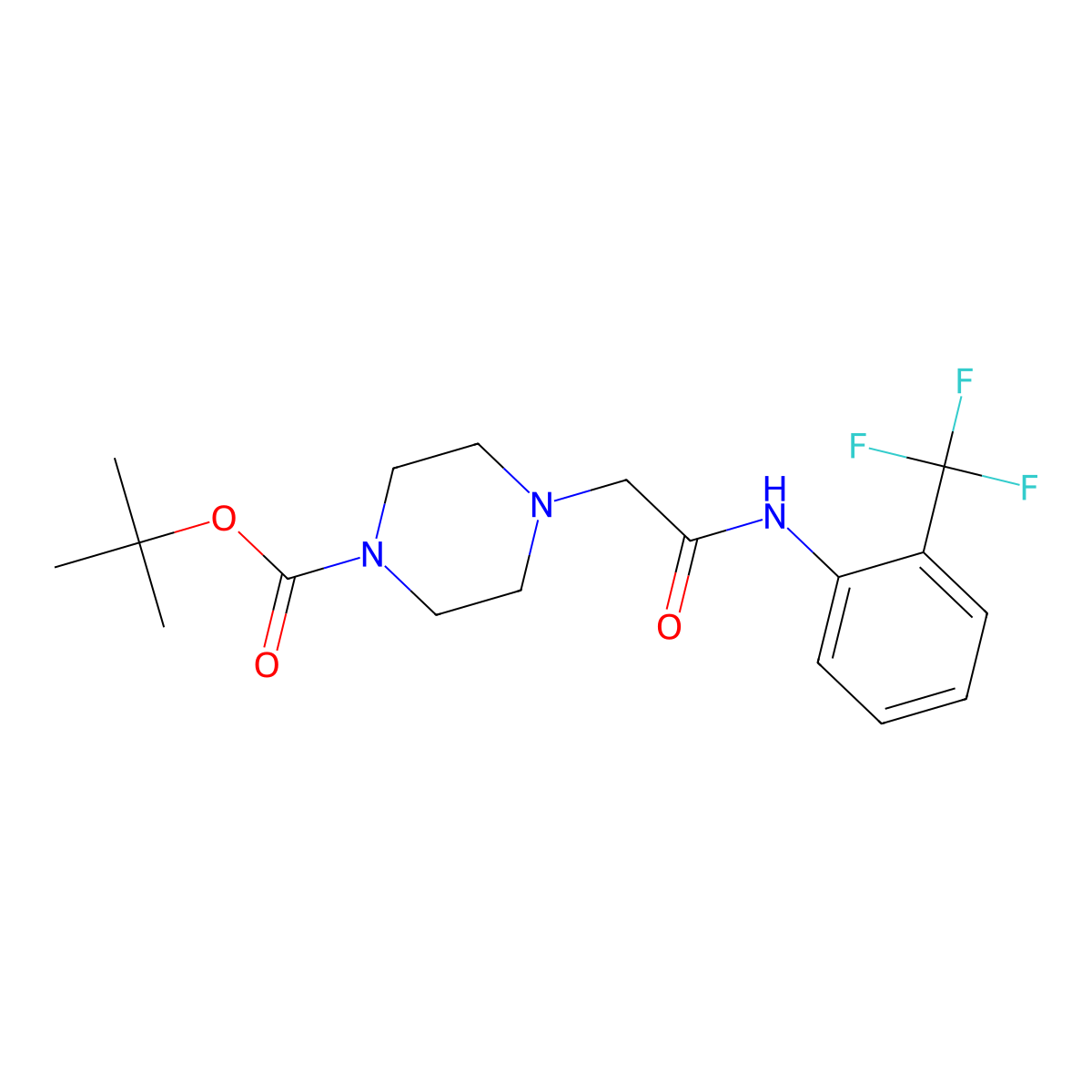 Tert-butyl 4-[2-oxo-2-[2-(trifluoromethyl)anilino]ethyl]piperazine-1-carboxylate molecular structure, CAS 1264100-75-5