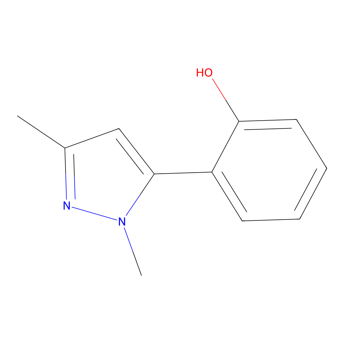 2-(1,3-Dimethyl-1H-pyrazol-5-yl)phenol molecular structure, CAS 126411-99-2