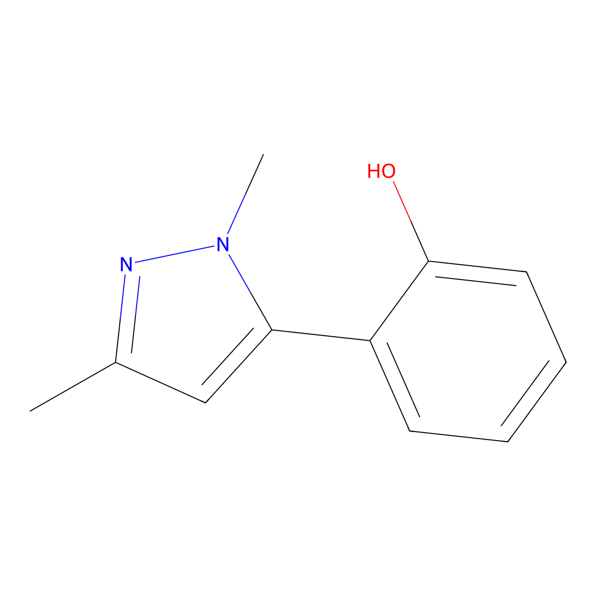 2-(1,3-Dimethyl-1H-pyrazol-5-yl)phenol molecular structure, CAS 126411-99-2