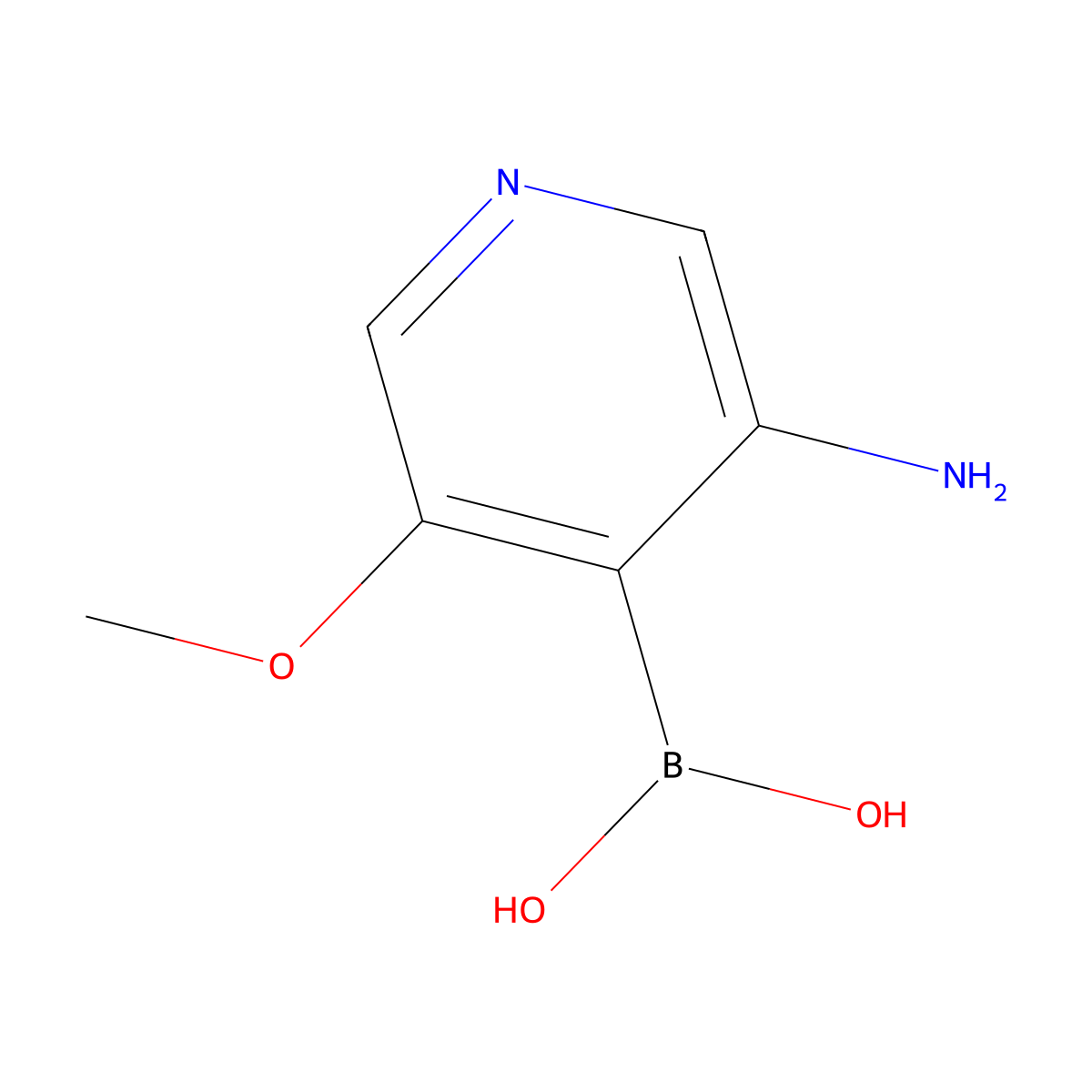 (3-Amino-5-methoxypyridin-4-yl)boronic acid molecular structure, CAS 1264140-10-4