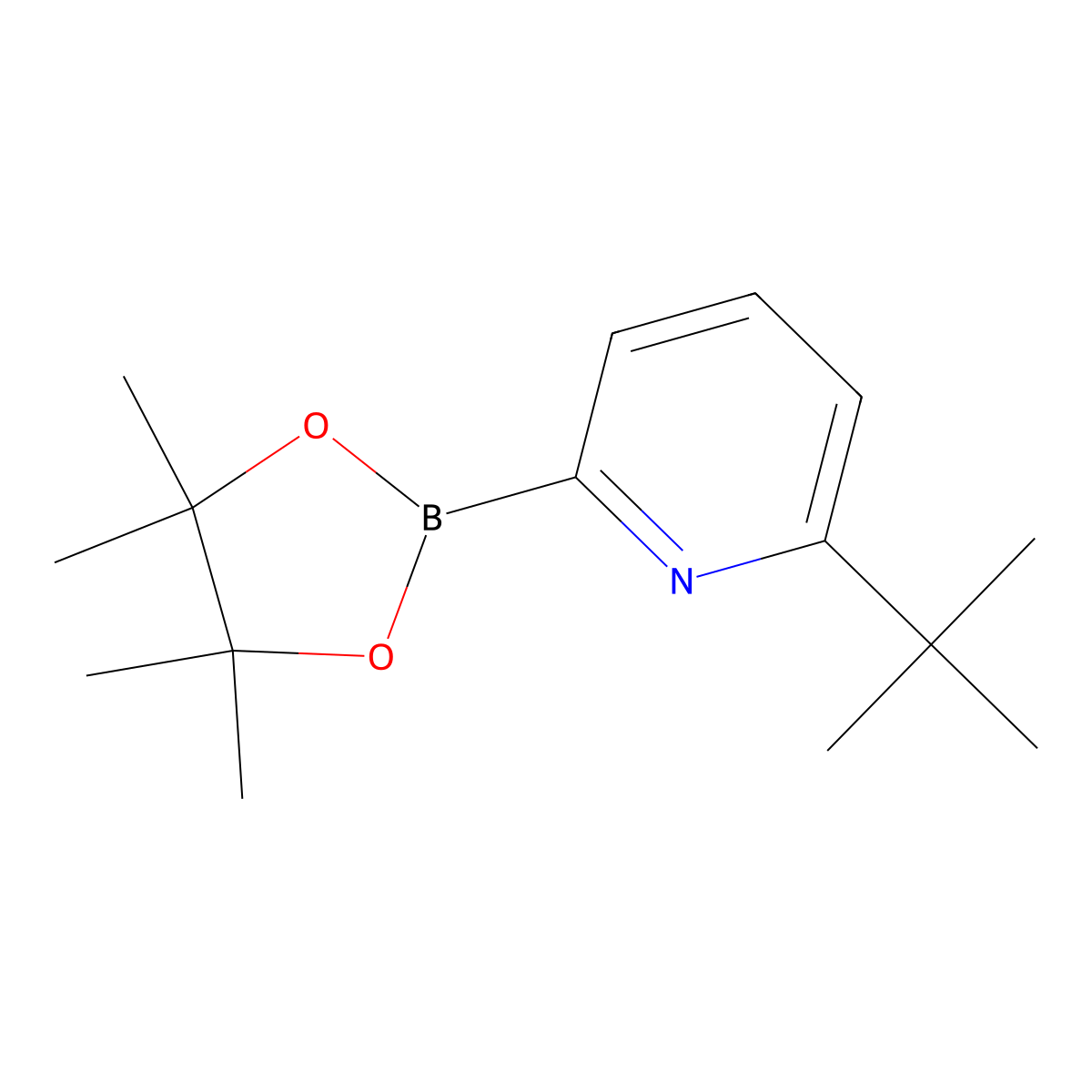 2-(tert-Butyl)-6-(4,4,5,5-tetramethyl-1,3,2-dioxaborolan-2-yl)pyridine molecular structure, CAS 1264141-60-7