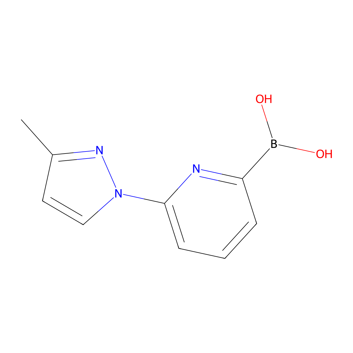 (6-(3-Methyl-1H-pyrazol-1-yl)pyridin-2-yl)boronic acid molecular structure, CAS 1264148-03-9
