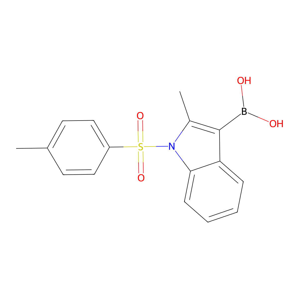 2-Methyl-1-[(4-Methylphenyl)Sulfonyl]-1H-Indole-3-boronic acid molecular structure, CAS 1264155-72-7