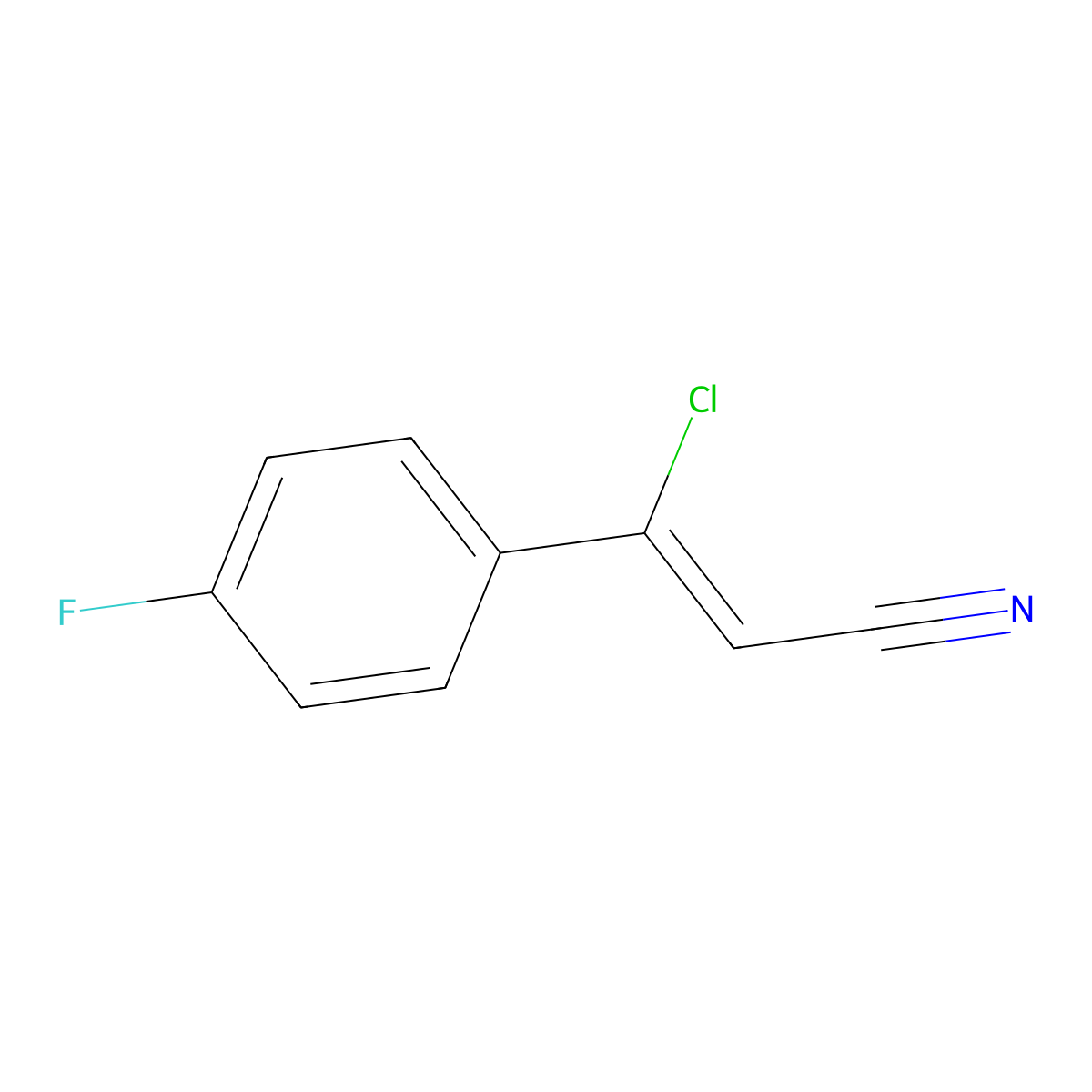 2-Propenenitrile, 3-chloro-3-(4-fluorophenyl)- molecular structure, CAS 126417-76-3
