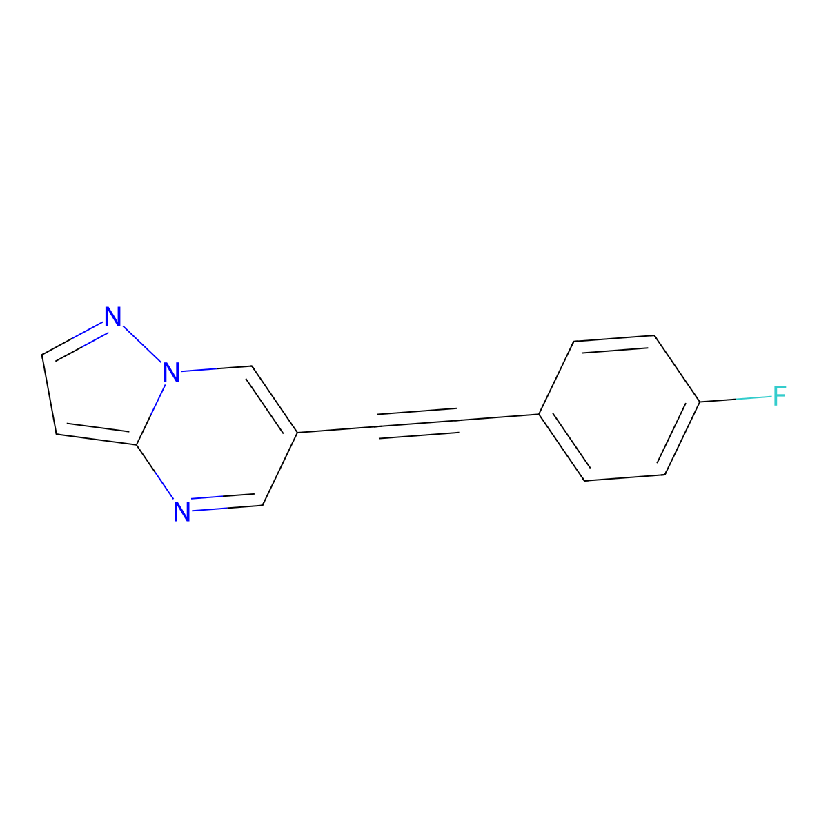 6-[2-(4-Fluorophenyl)ethynyl]pyrazolo[1,5-a]pyrimidine molecular structure, CAS 1264192-08-6