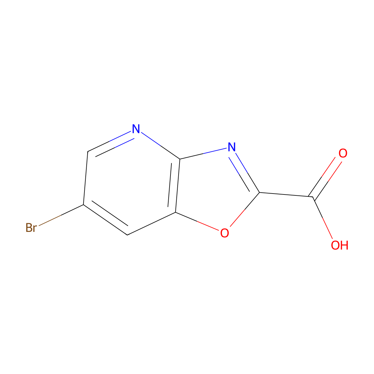 6-Bromo-[1,3]oxazolo[4,5-b]pyridine-2-carboxylic acid molecular structure, CAS 1264193-14-7