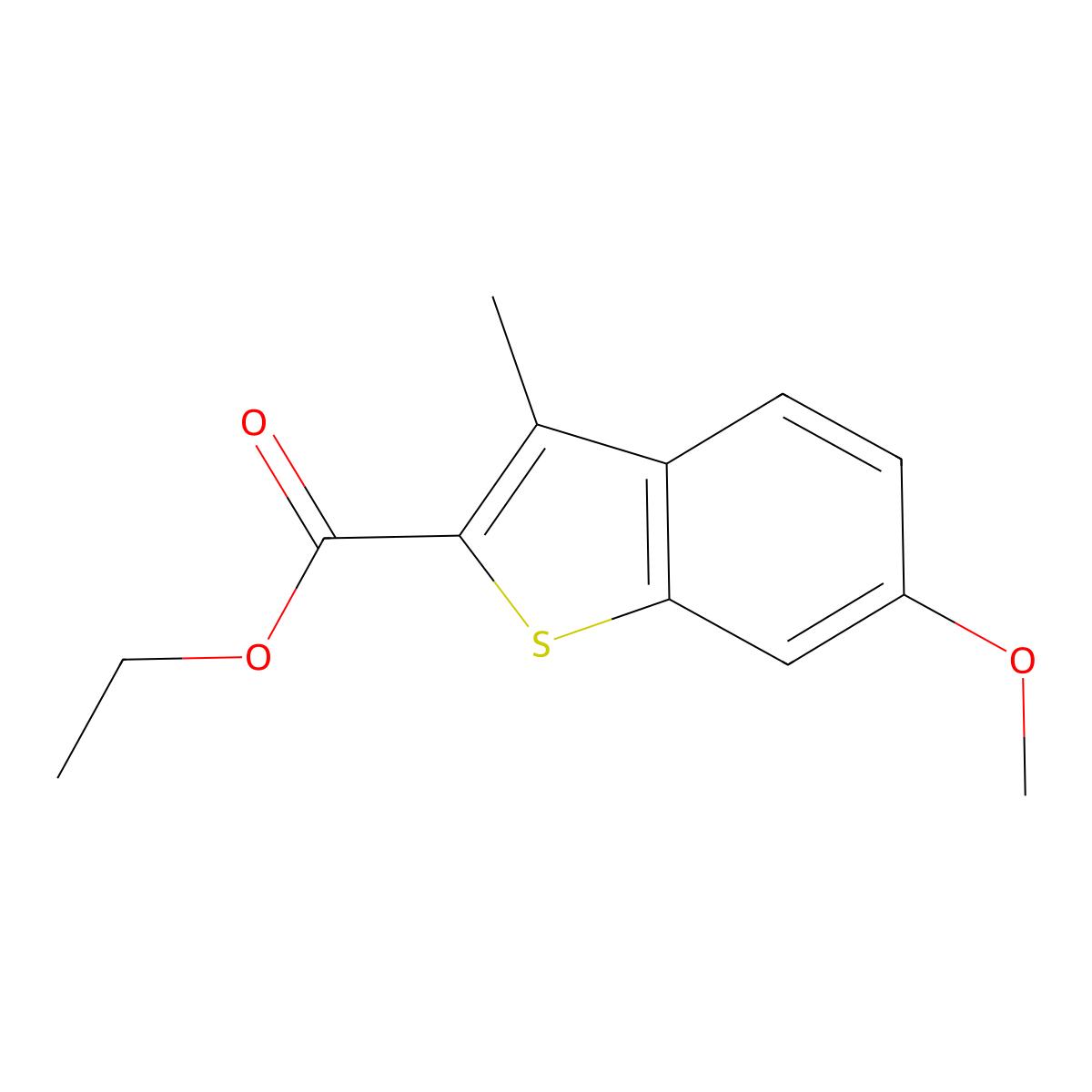 Ethyl 6-methoxy-3-methylbenzo[b]thiophene-2-carboxylate molecular structure, CAS 1264195-65-4
