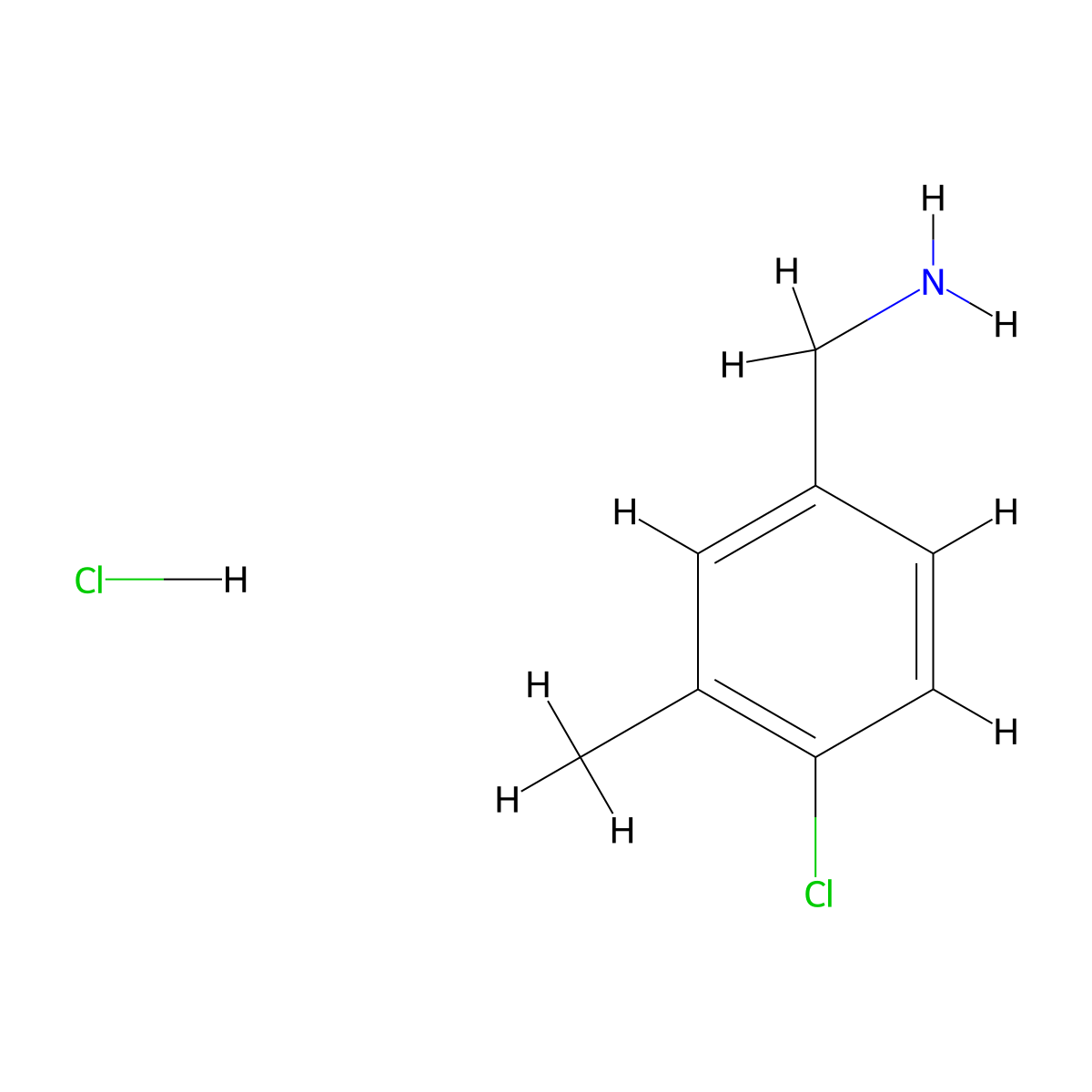 (4-Chloro-3-methylphenyl)methanamine hydrochloride molecular structure, CAS 1264198-68-6