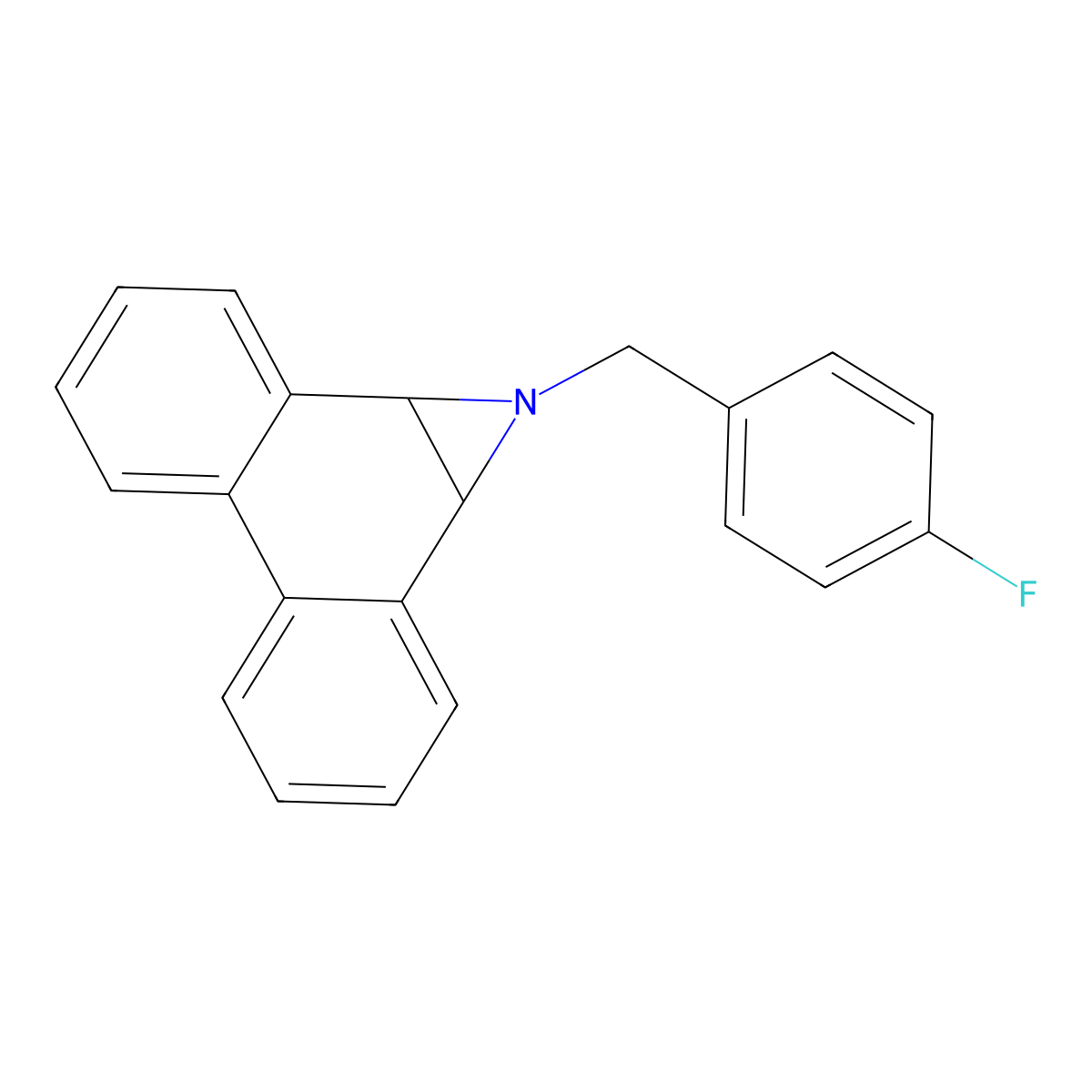 1-((4-Fluorophenyl)methyl)-1a,9b-dihydro-1H-phenanthro(9,10-b)azirine molecular structure, CAS 126420-92-6