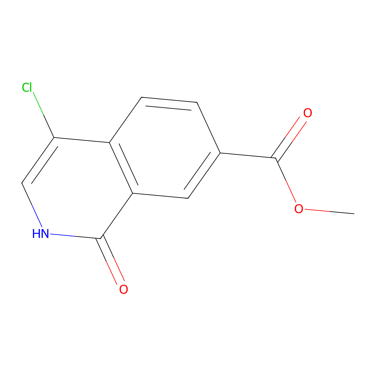 Methyl 4-Chloro-1-oxo-1,2-dihydroisoquinoline-7-carboxylate molecular structure, CAS 1264209-60-0