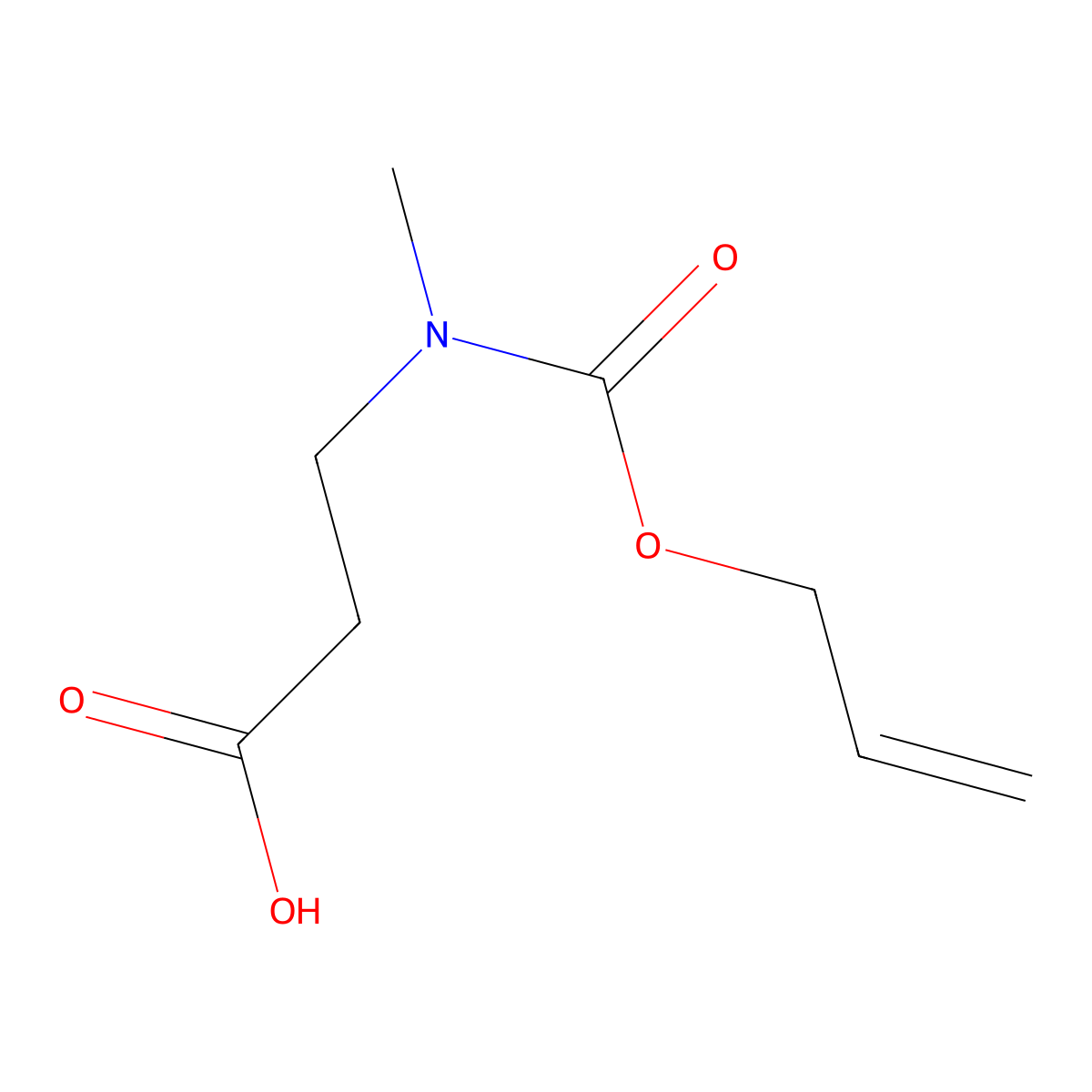 3-{Methyl[(prop-2-en-1-yloxy)carbonyl]amino}propanoic acid molecular structure, CAS 1264243-52-8