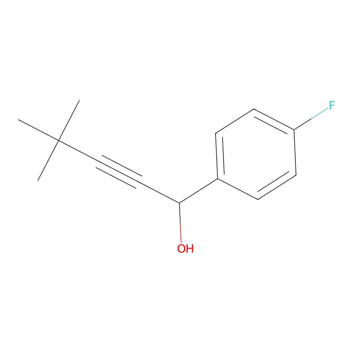 alpha-(3,3-Dimethyl-1-butyn-1-yl)-4-fluorobenZenemethanol molecular structure, CAS 1264272-89-0