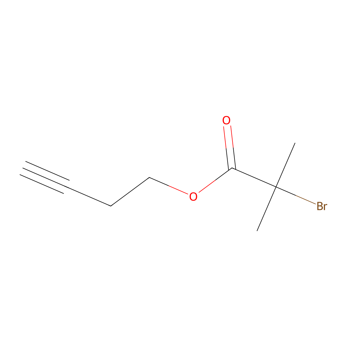 But-3-YN-1-YL 2-bromo-2-methylpropanoate molecular structure, CAS 1264291-66-8