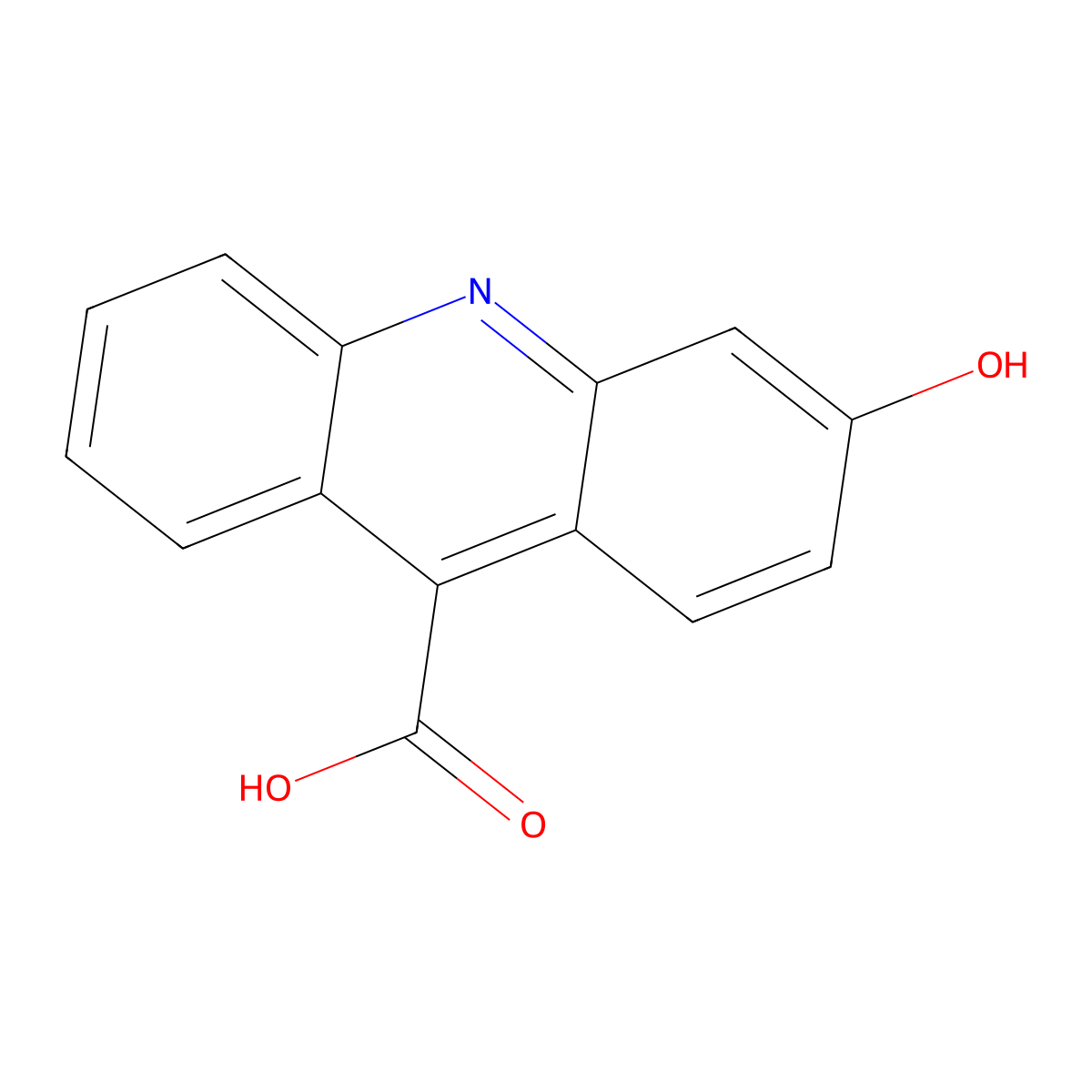 3-Hydroxy-9-acridinecarboxylic acid molecular structure, CAS 126430-47-5
