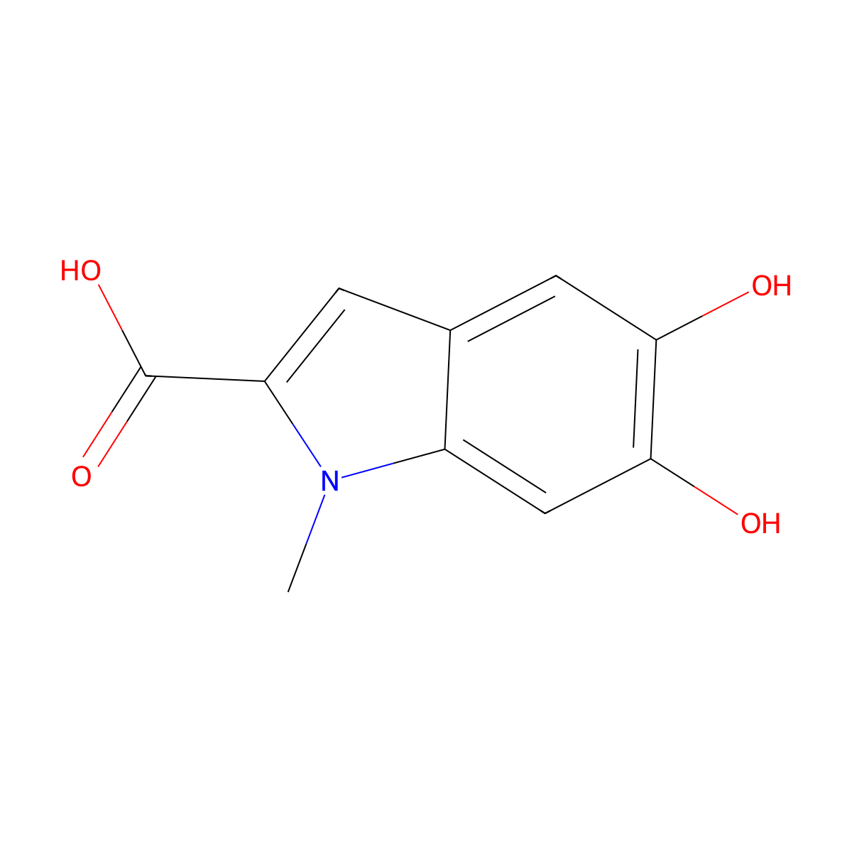 5,6-Dihydroxy-1-methyl-1H-indole-2-carboxylic acid molecular structure, CAS 126434-73-9